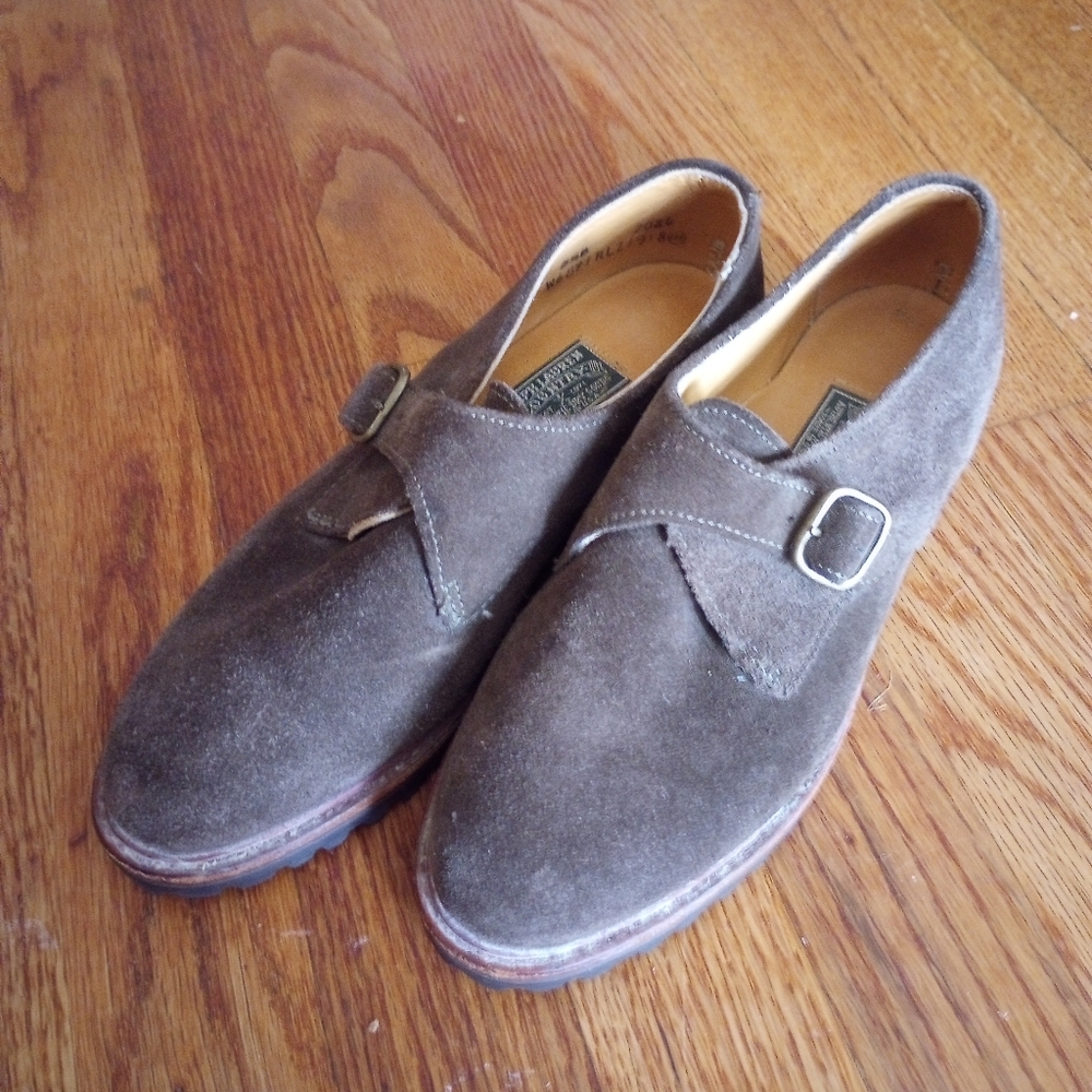 Ralph Lauren Country Brown Suede Leather Monk Strap Women's Shoe 5.5